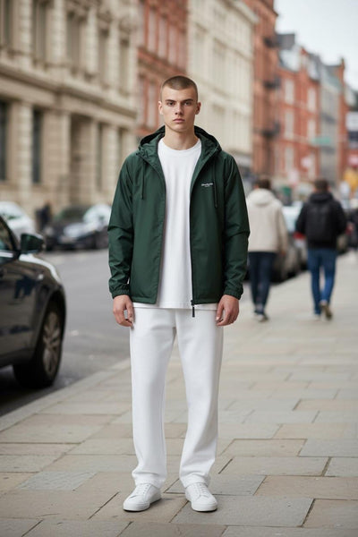 Green Lightweight Streetwear Windbreaker – Bold Urban Jacket