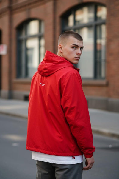 Red Lightweight Streetwear Windbreaker – Bold Urban Jacket