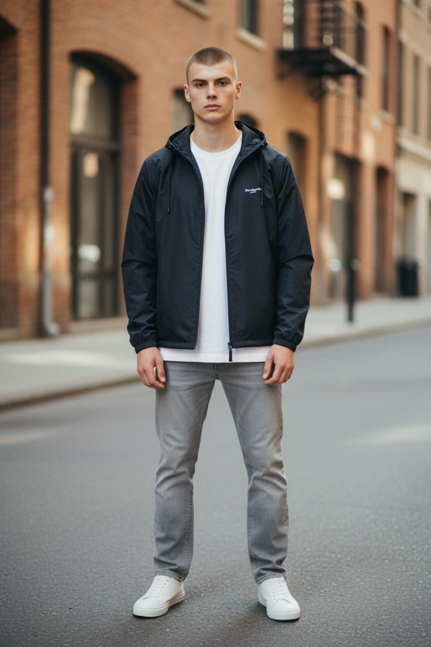 Navy Windbreaker