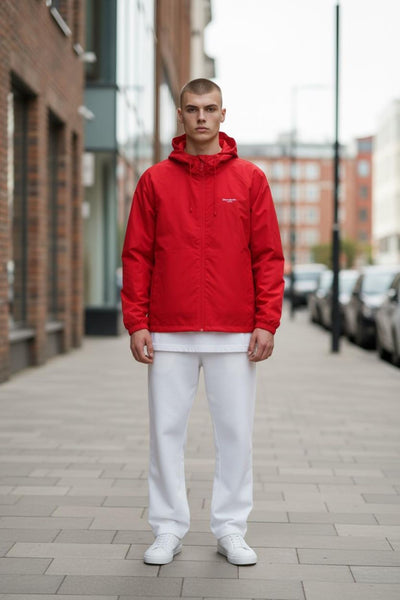 Red Lightweight Streetwear Windbreaker – Bold Urban Jacket