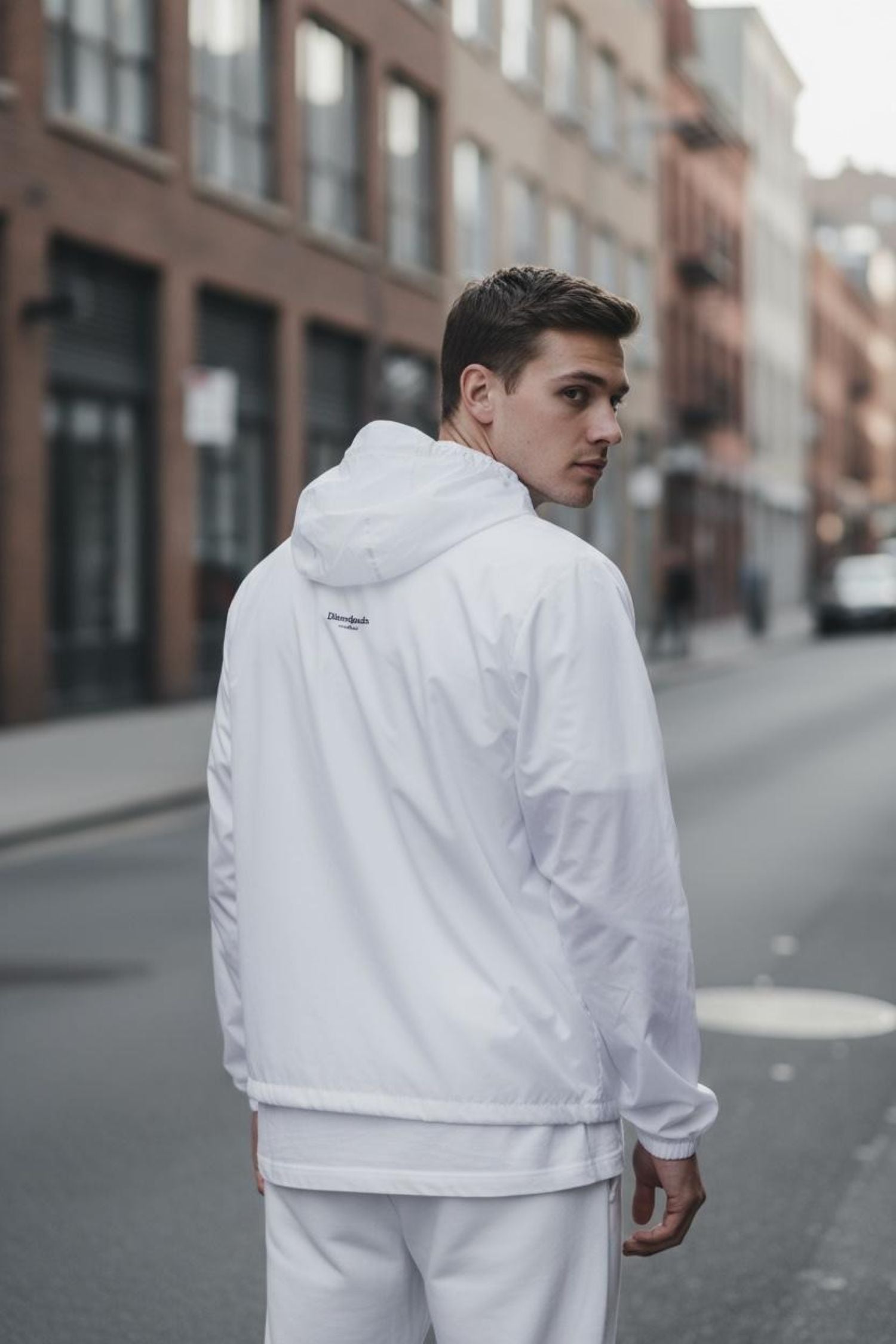 White Windbreaker
