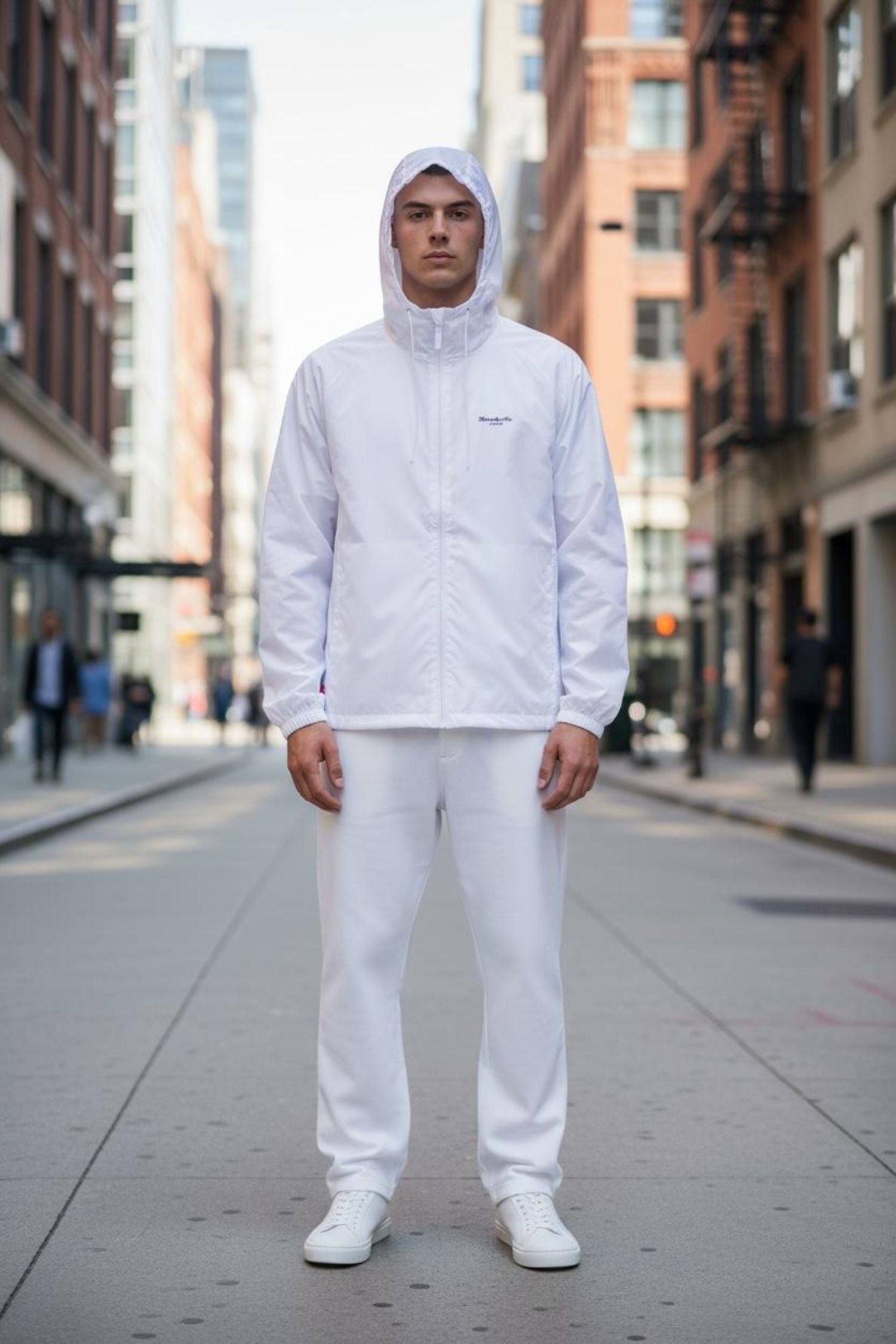 White Windbreaker