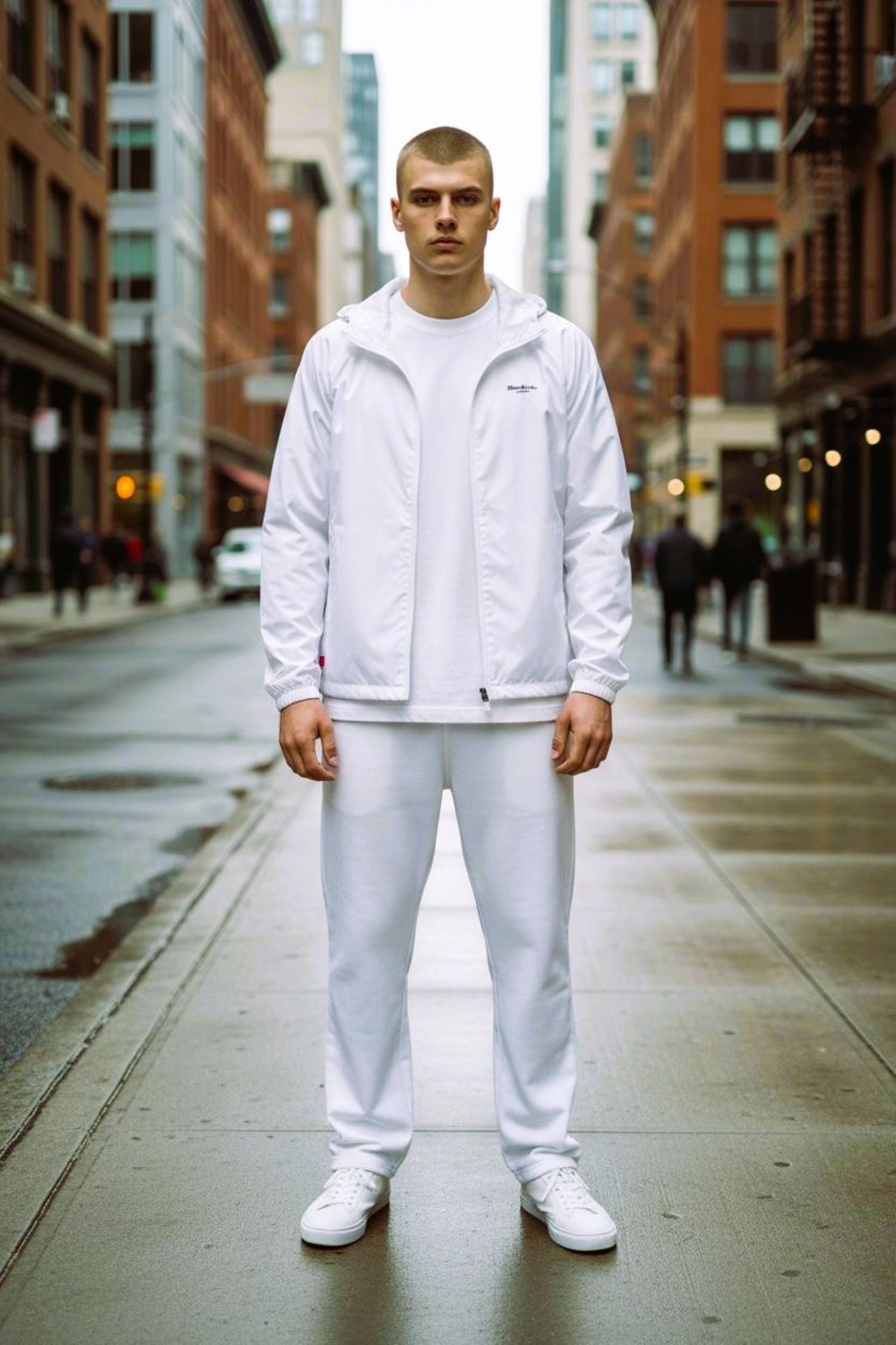 White Windbreaker