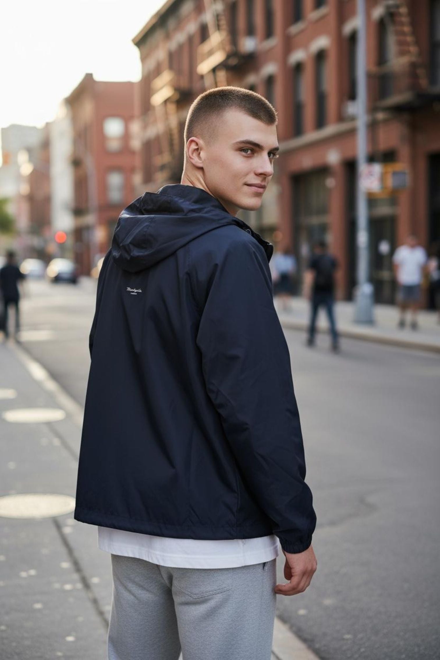 Navy Windbreaker