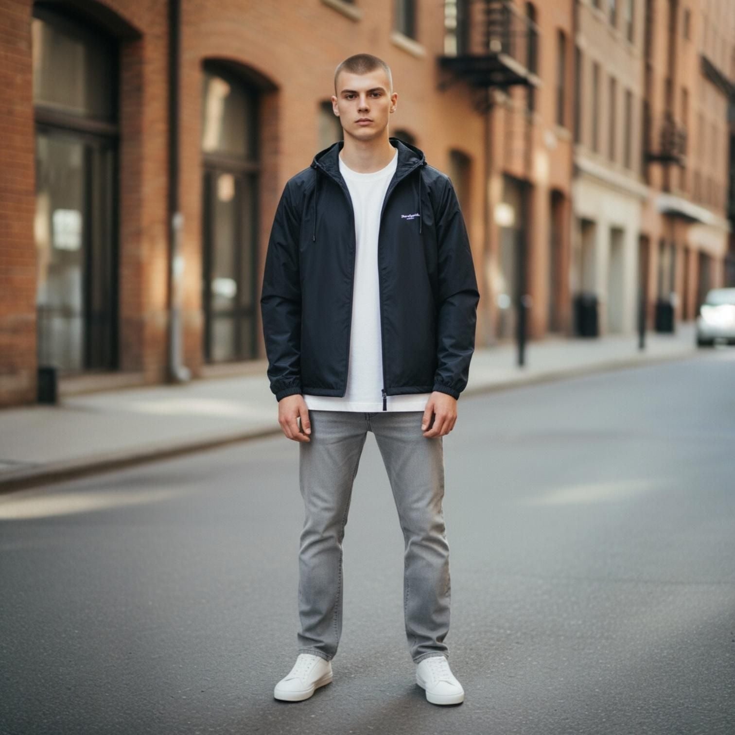 Navy Windbreaker