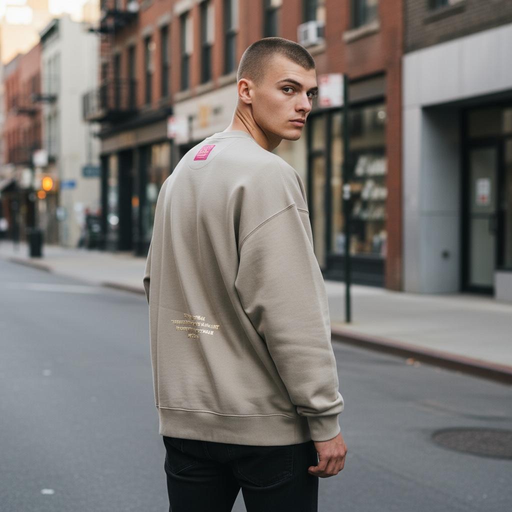 Stone and Gold Puff Sweatshirt