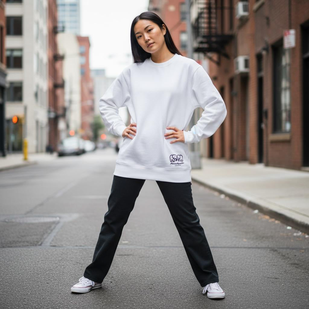 Mini Elephant White Sweatshirt