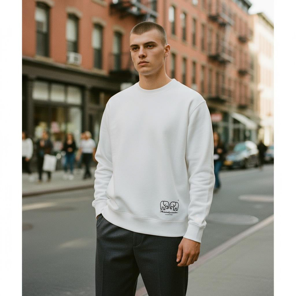 Mini Elephant White Sweatshirt