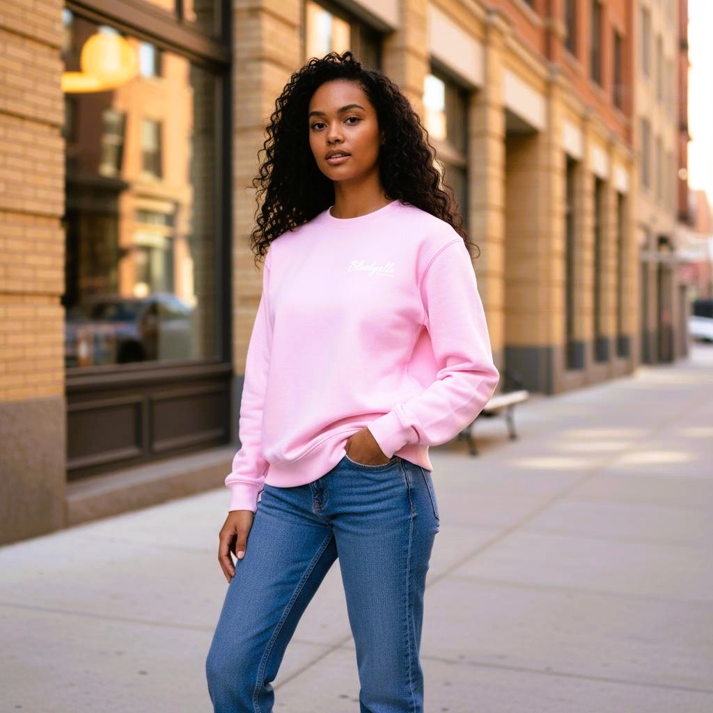 Bloodyelle Pink Signature Sweatshirt with White Flock