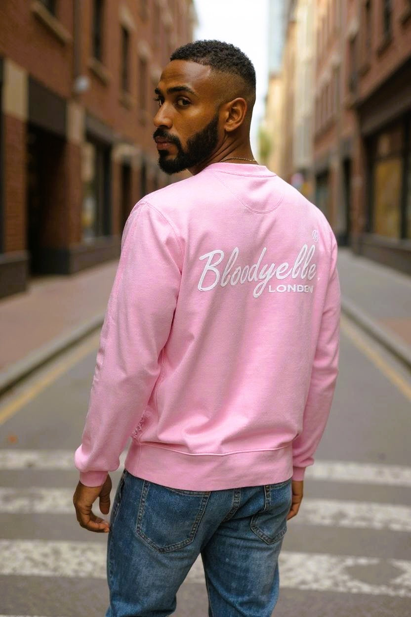 Bloodyelle Pink Signature Sweatshirt with White Flock