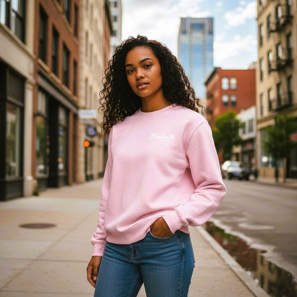 Bloodyelle Pink Signature Sweatshirt with White Flock