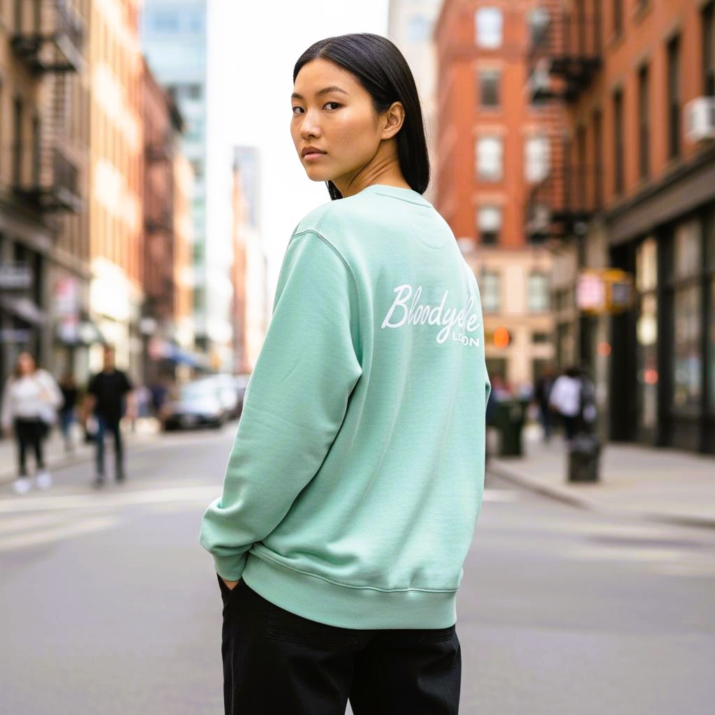 Bloodyelle Misty Jade Signature Sweatshirt with White Flock