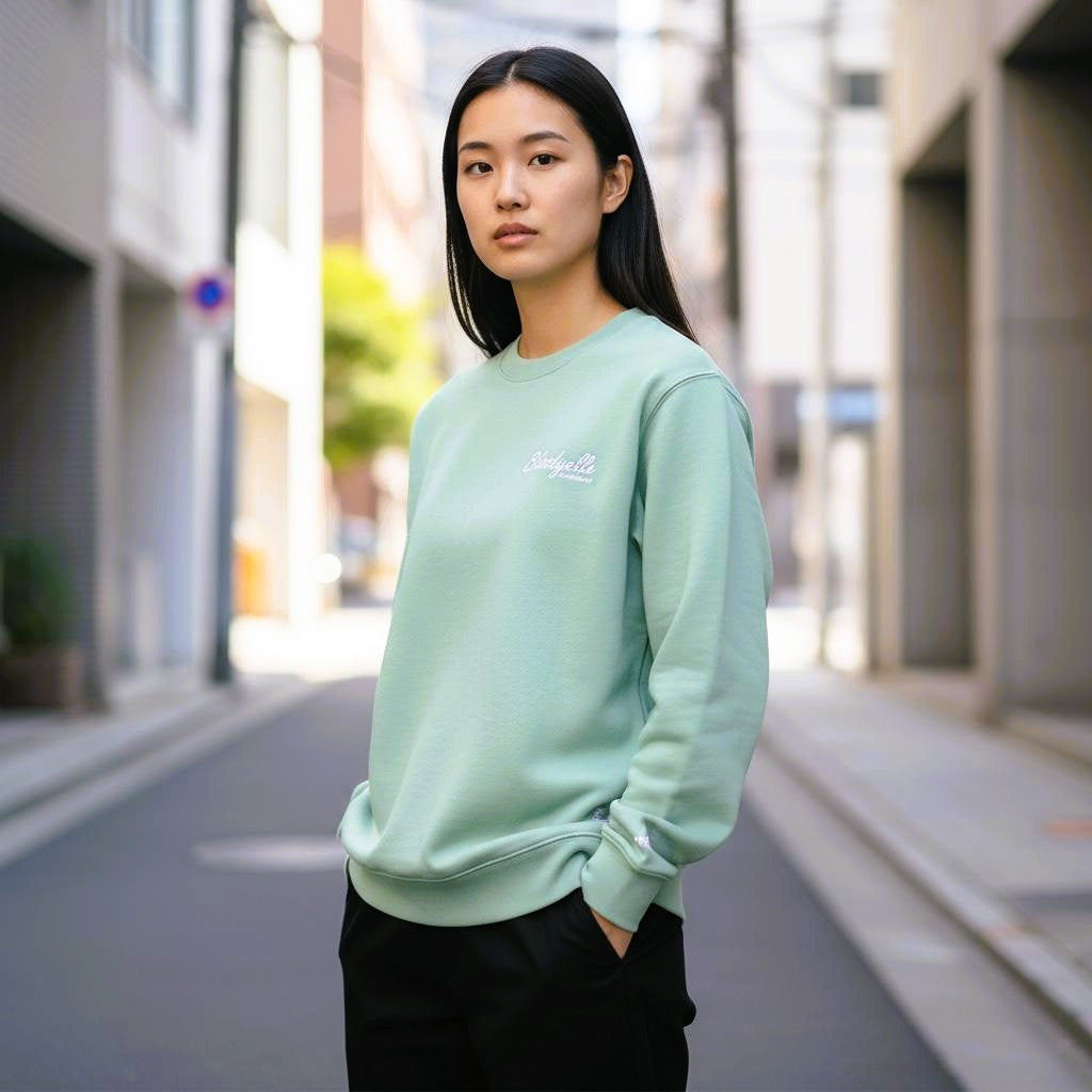 Bloodyelle Misty Jade Signature Sweatshirt with White Flock