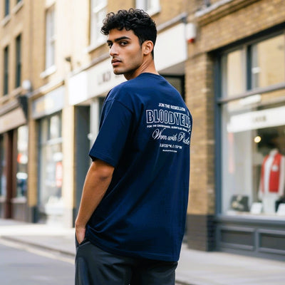 Wear with Pride Navy Blue with Beige Logo T-Shirt