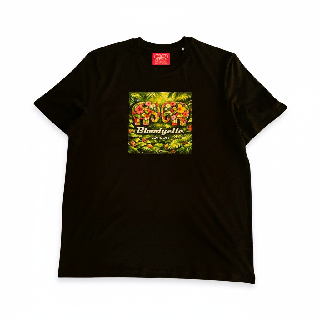 Black Jungle Print T-Shirt