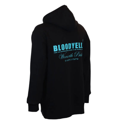 Hoodie Black w/ Light Blue Logo