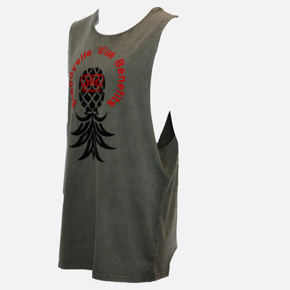 Khaki Black and Red Flock Pineapple Vest. For those who Know.