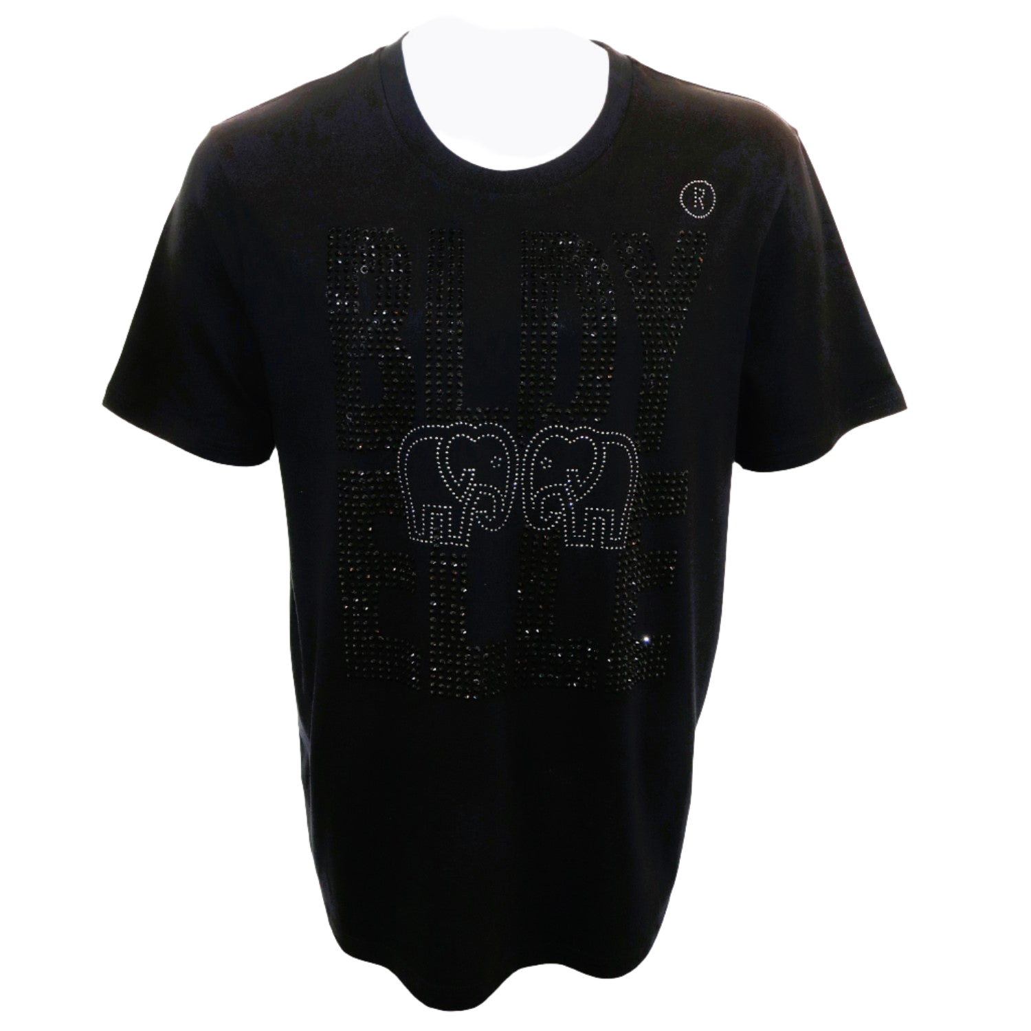 Limited Edition Black Large Logo Crystal  T-Shirt