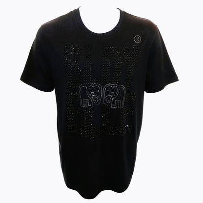 Limited Edition Black Large Logo Crystal  T-Shirt