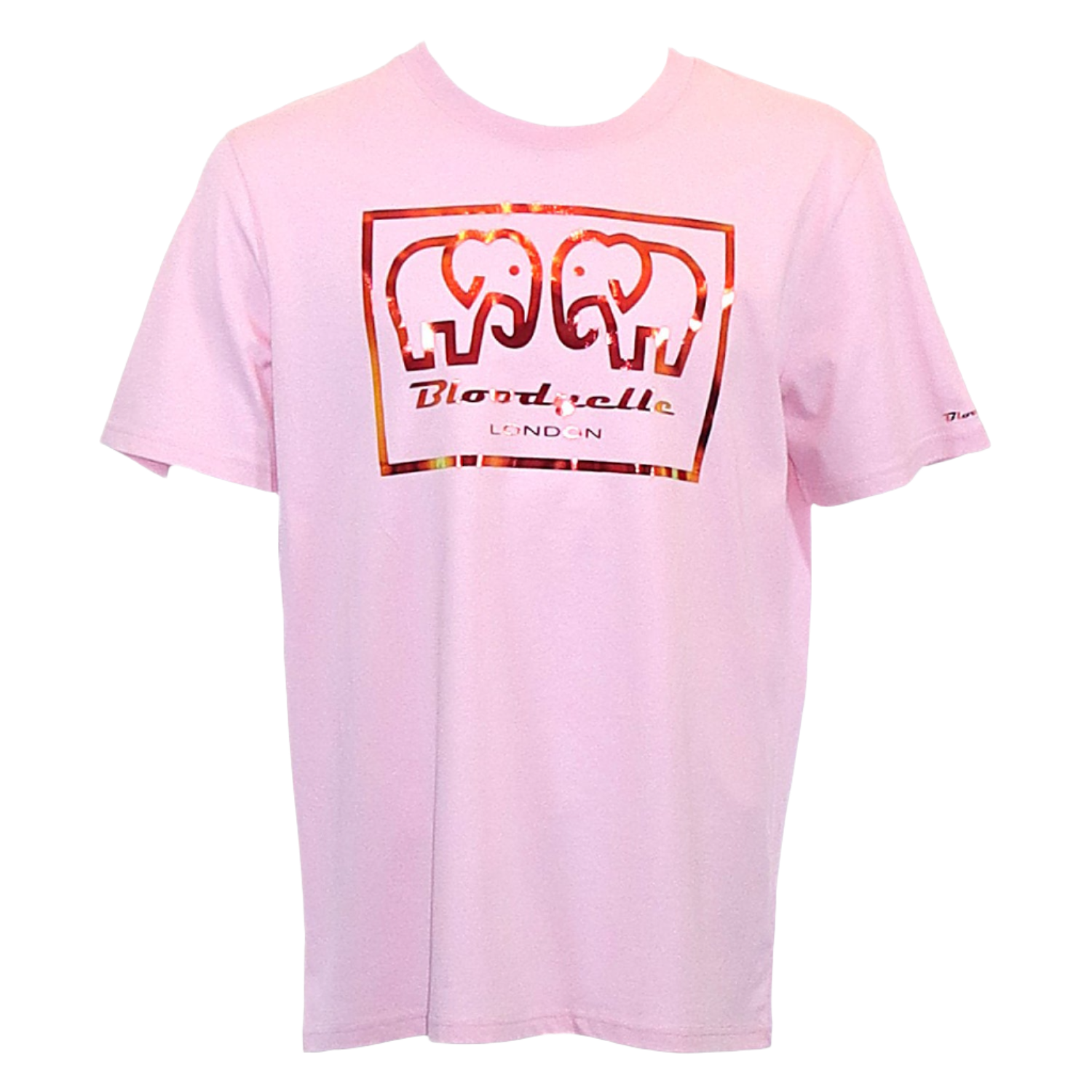 Elephant Box Outline Pink with Metallic Red Logo T-Shirt