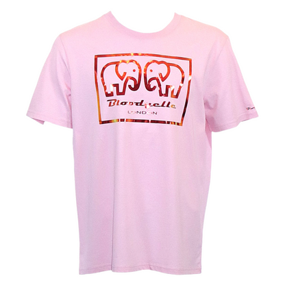 Elephant Box Outline Pink with Metallic Red Logo T-Shirt