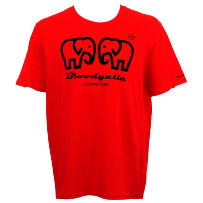 Bloodyelle Elephant Logo - Red & Black Flock T-Shirt