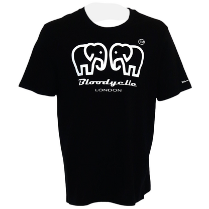 Bloodyelle Elephant Logo Black & White Flock T-Shirt