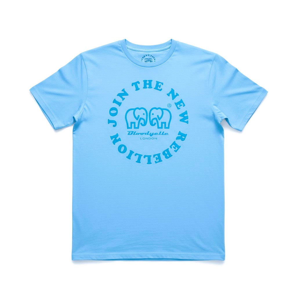 Aqua Blue and Neon Blue Flock T-Shirt