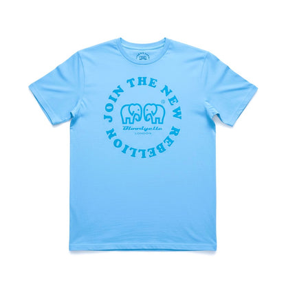 Aqua Blue and Neon Blue Flock T-Shirt