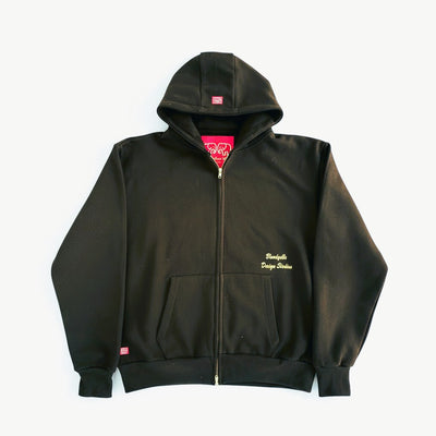 Black & Gold Puff Print Hoodie – Premium Oversized Streetwear