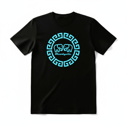 Greek Legends 2 Black with Neon Blue Flock T-Shirt
