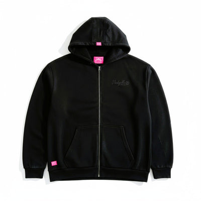 Premium Heavyweight Washes Black and Black Puff Hoodie