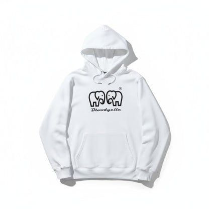 Bloodyelle Signature Brand Hoodie White with Black Logo