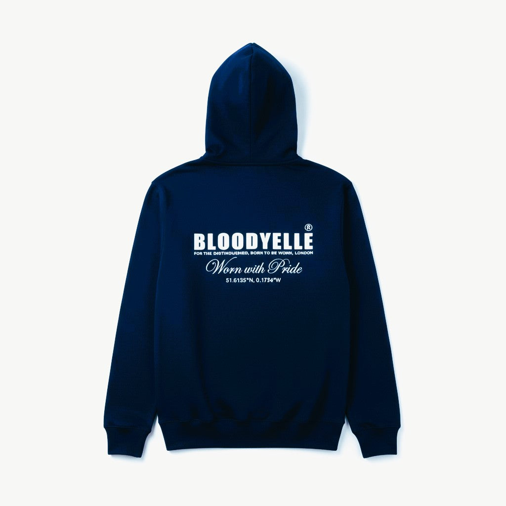 Hoodie Navy Blue w/ White Logo