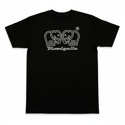 Black with Metallic Silver logo Elephant Dot T-Shirt