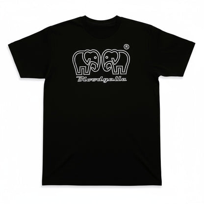 Black with Metallic Silver logo Elephant Dot T-Shirt