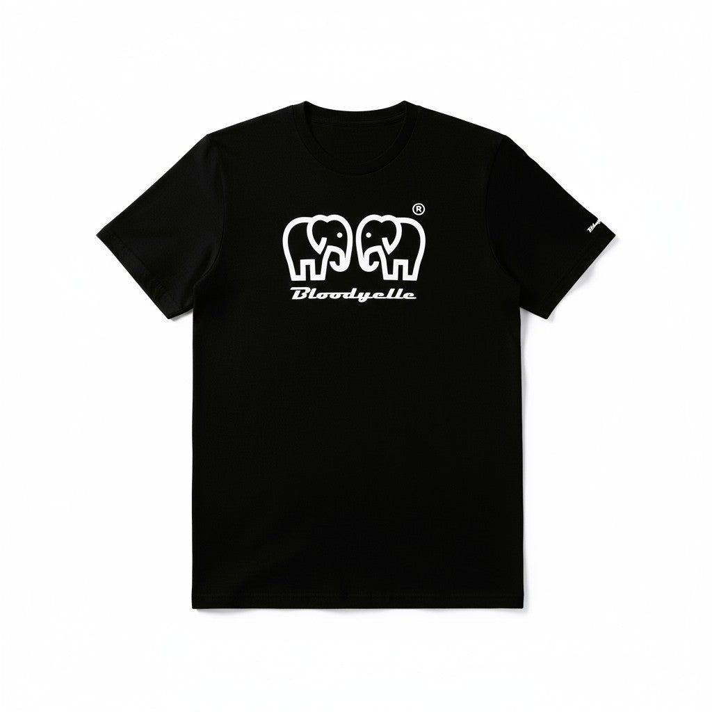 Bloodyelle Elephant Black and White Raised Logo T-Shirt