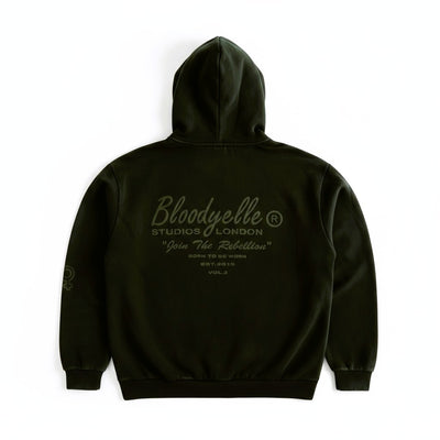 Premium Heavyweight Washes Black and Black Puff Hoodie