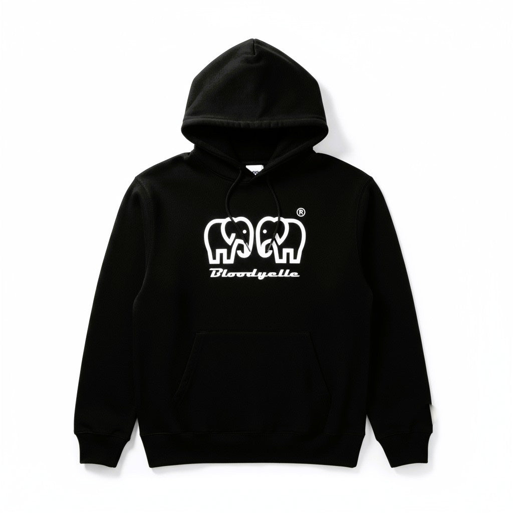 Bloodyelle Signature Brand Hoodie Black with White Logo