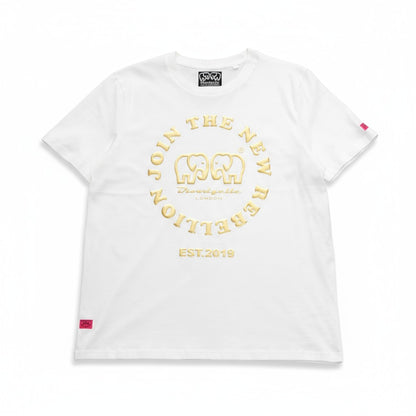 Rebellion White and Gold Puff T-Shirt