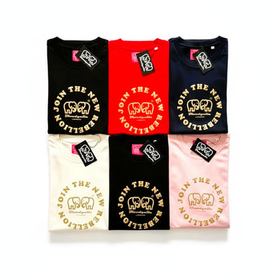Medium Logo White and Gold Puff T-Shirt