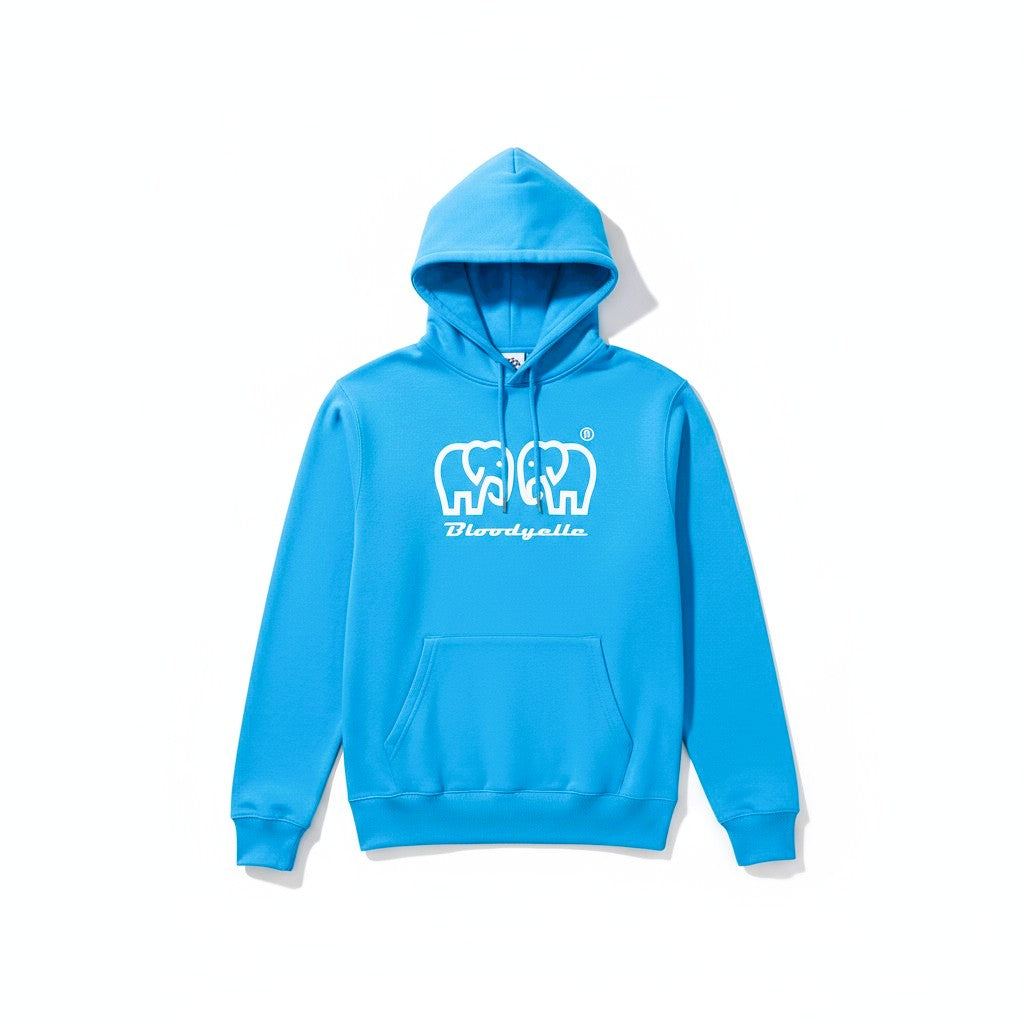 Bloodyelle Signature Brand Hoodie Aqua Blue with White Logo