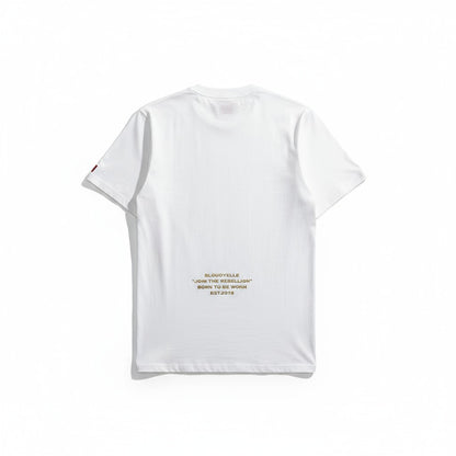Medium Logo White and Gold Puff T-Shirt