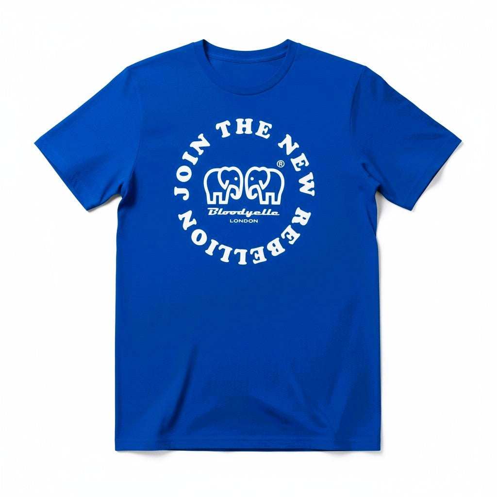 Royal Blue  and Pale Gold Metallic T-Shirt