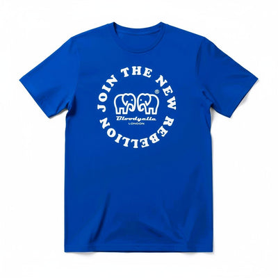Royal Blue  and Pale Gold Metallic T-Shirt