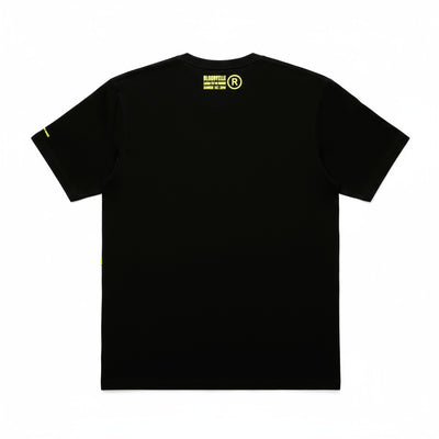 Essential Core Black & Neon Yellow Flock  T-Shirt