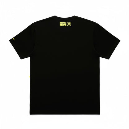 Essential Core Black & Neon Yellow Flock  T-Shirt