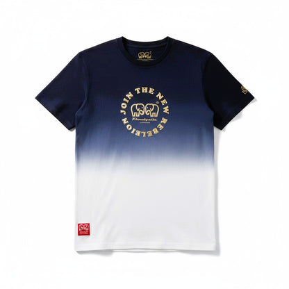 Medium Logo Navy and Gold Puff T-Shirt