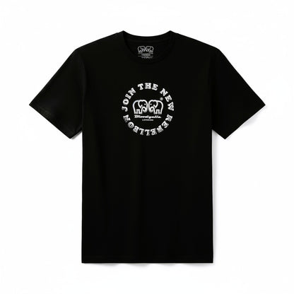 Medium Logo  Black and Silver Puff T-Shirt