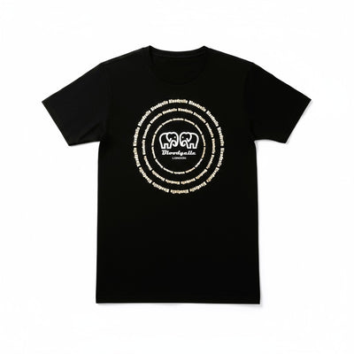 Black and Metallic Silver Spiral T-Shirt